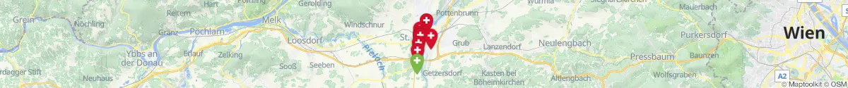 Kartenansicht für Apotheken-Notdienste in der Nähe von Innenstadt (Sankt Pölten (Stadt), Niederösterreich)